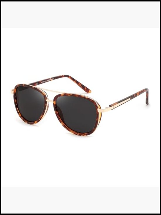 Retro Polarized Aviator Sunglasses UV400 Protection Metal Frame SIPHEW Polarized Square Aviator Sunglasses for Men, Retro  main image 3